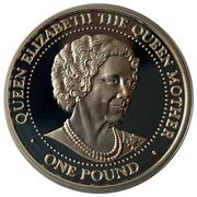 1 Pound - Elizabeth II The Queen Mother - Silver, United Kingdom, 1999 reverse image
