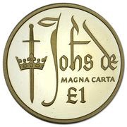 1 Pound - Elizabeth II Magna Carta; Gold Proof, United Kingdom, 2015 reverse image