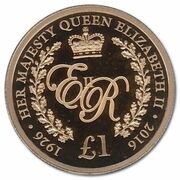 1 Pound - Elizabeth II 90th Birthday of Queen Elizabeth II, United Kingdom, 2016 reverse image