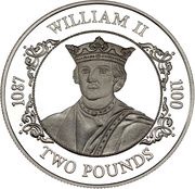 2 Pounds - Elizabeth II King William II - silver, United Kingdom, 1988 reverse image