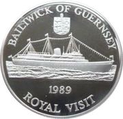 2 Pounds - Elizabeth II Royal Visit - Silver, United Kingdom, 1989 reverse image