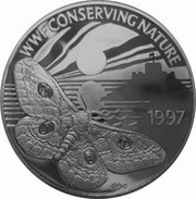 2 Pounds - Elizabeth II Emperor Moth - Silver, United Kingdom, 1997 reverse image