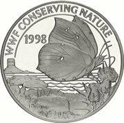 2 Pounds - Elizabeth II Brimstone Butterfly; Silver Proof, United Kingdom, 1998 reverse image