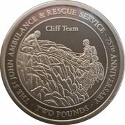 2 Pounds - Elizabeth II Cliff Rescue Team, United Kingdom, 2011 reverse image
