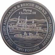 2 Pounds - Elizabeth II Flying Christine III, United Kingdom, 2011 reverse image