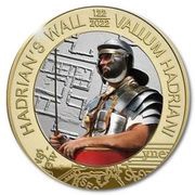 2 Pounds - Elizabeth II Hadrian's Wall - Roman Soldier; Silver Proof, United Kingdom, 2022 reverse image