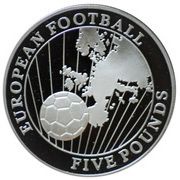 5 Pounds - Elizabeth II European Football; Silver Proof, United Kingdom, 1996 reverse image