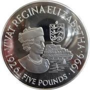 5 Pounds - Elizabeth II 70th Birthday - Silver, United Kingdom, 1996 reverse image