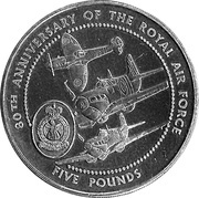 5 Pounds - Elizabeth II RAF, United Kingdom, 1998 reverse image