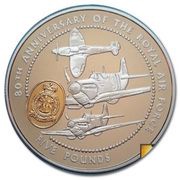 5 Pounds - Elizabeth II RAF; Silver Proof, United Kingdom, 1998 reverse image