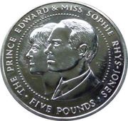 5 Pounds - Elizabeth II Edward's and Sophie's Wedding, United Kingdom, 1999 reverse image