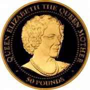 50 Pounds - Elizabeth II Queen Mother - Gold, United Kingdom, 1999 reverse image