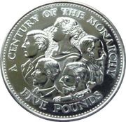 5 Pounds - Elizabeth II 20th Century Monarchs, United Kingdom, 2000 reverse image