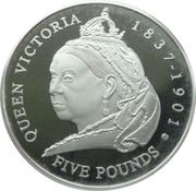 5 Pounds - Elizabeth II Queen Victoria Centennial - Silver, United Kingdom, 2001 reverse image