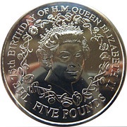 5 Pounds - Queen Elizabeth II 75th Birthday, United Kingdom, 2001 reverse image