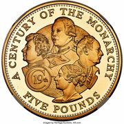 5 Pounds - Elizabeth II 19th Century Monarchs - Gold, United Kingdom, 2001 reverse image