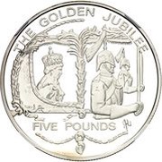 5 Pounds - Elizabeth II Golden Jubilee - Silver, United Kingdom, 2002 reverse image