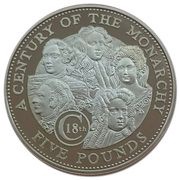 5 Pounds - Elizabeth II 18th Century Monarchy - Silver, United Kingdom, 2002 reverse image