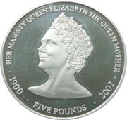 5 Pounds - Elizabeth II The Queen Mother, United Kingdom, 2002 reverse image