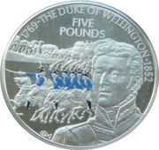 5 Pounds - Elizabeth II Duke of Wellington - Silver, United Kingdom, 2002 reverse image