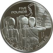 5 Pounds - Elizabeth II Trooping the Colours - Silver, United Kingdom, 2003 reverse image