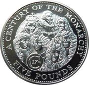5 Pounds - Elizabeth II 17th Century Monarchs, United Kingdom, 2003 reverse image