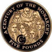 5 Pounds - Elizabeth II 17th Century Monarchs; Gold Proof, United Kingdom, 2003 reverse image