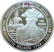 5 Pounds - Elizabeth II Admiral Nelson - Silver, United Kingdom, 2003 reverse image