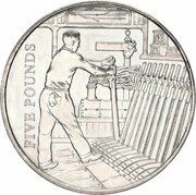 5 Pounds - Elizabeth II Signalman, United Kingdom, 2004 reverse image