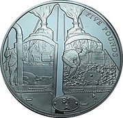 5 Pounds - Elizabeth II On shed, United Kingdom, 2004 reverse image