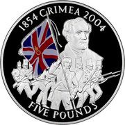 5 Pounds - Elizabeth II Crimea War; Silve Proof, United Kingdom, 2004 reverse image