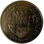 5 Pounds - Elizabeth II WWII Liberation, United Kingdom, 2005 reverse image