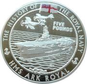5 Pounds - Elizabeth II HMS Ark Royal, United Kingdom, 2005 reverse image