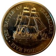 5 Pounds - Elizabeth II The Battle of Trafalgar, United Kingdom, 2005 reverse image