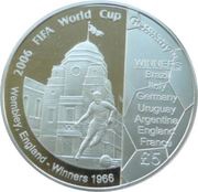 5 Pounds - Elizabeth II 2006 FIFA World Cup, United Kingdom, 2006 reverse image