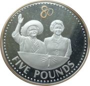 5 Pounds - Elizabeth II Queen Elizabeth II-80th Birthday, United Kingdom, 2006 reverse image