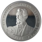 5 Pounds - Elizabeth II Alexander Graham Bell, United Kingdom, 2007 reverse image