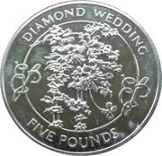 5 Pounds - Elizabeth II Diamond Wedding-Floral Bouquet, United Kingdom, 2007 reverse image