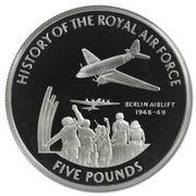 5 Pounds - Elizabeth II Berlin Airlift; Silver Proof, United Kingdom, 2008 reverse image