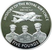 5 Pounds - Elizabeth II Royalty and the RAF - Silver, United Kingdom, 2008 reverse image