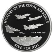 5 Pounds - Elizabeth II Gulf War; Silver Proof, United Kingdom, 2008 reverse image