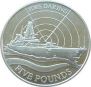 5 Pounds - Elizabeth II HMS Daring, United Kingdom, 2009 reverse image