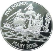 5 Pounds - Elizabeth II The Mary Rose; Silver, United Kingdom, 2009 reverse image