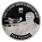 5 Pounds - Elizabeth II Naval Aviation - First Flight, United Kingdom, 2009 reverse image
