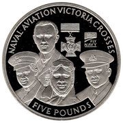 5 Pounds - Elizabeth II Naval Aviation - Victoria Crosses, United Kingdom, 2009 reverse image