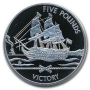 5 Pounds - Elizabeth II HMS Victory; Silver Proof, United Kingdom, 2009 reverse image