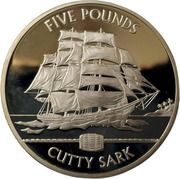 5 Pounds - Elizabeth II Cutty Sark, United Kingdom, 2009 reverse image