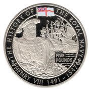 5 Pounds - Elizabeth II Royal Navy - Henry VIII, United Kingdom, 2009 reverse image