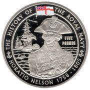 5 Pounds - Elizabeth II Royal Navy - Horation Nelson, United Kingdom, 2009 reverse image