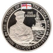 5 Pounds - Elizabeth II Royal Navy - John Jellicoe, United Kingdom, 2009 reverse image